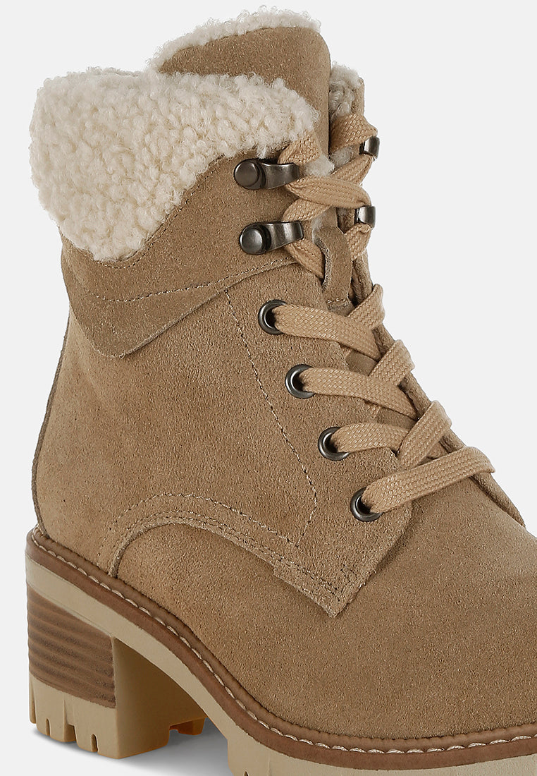 women fur collar chunky ankle boots#color_beige