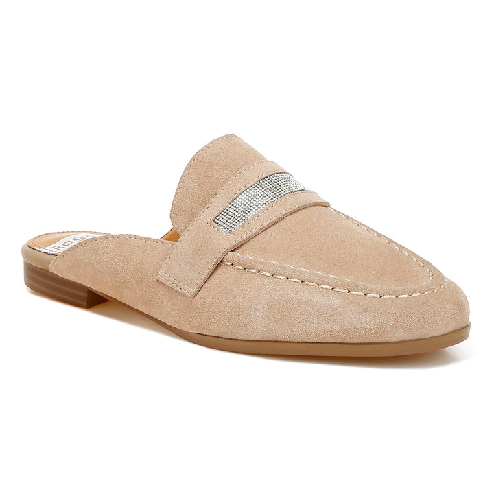 rhinestone strap suede mules#color_sand