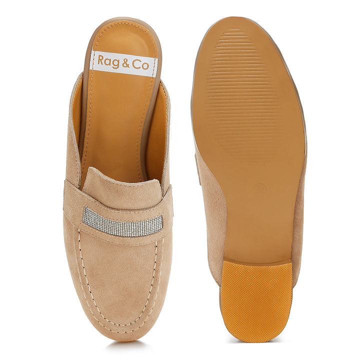 rhinestone strap suede mules#color_sand