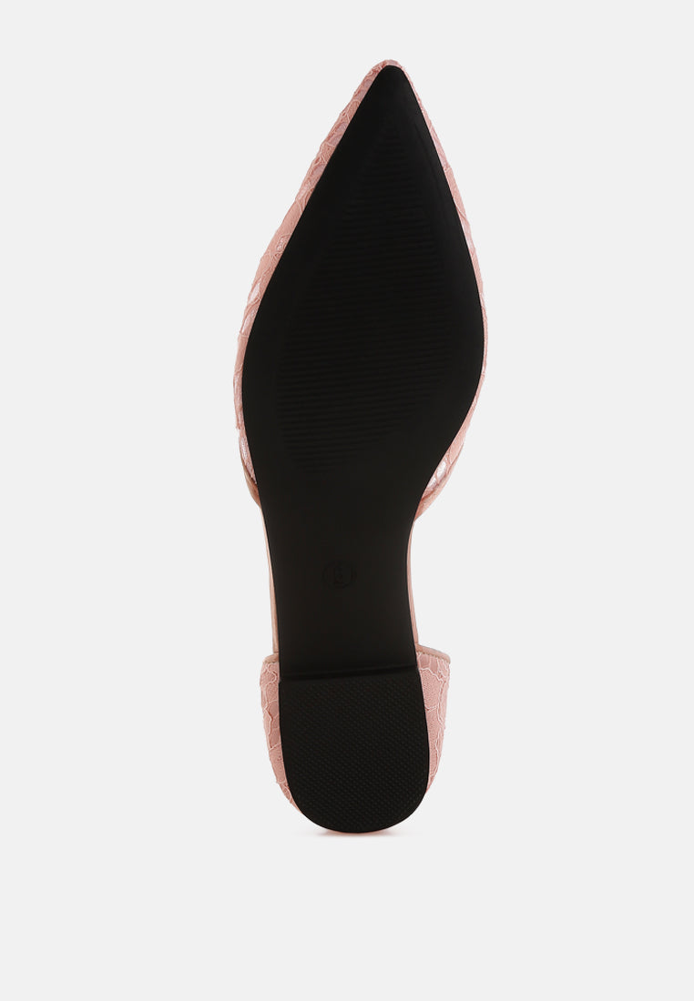 women pearl & rhinestone strap flat sandals#color_blush