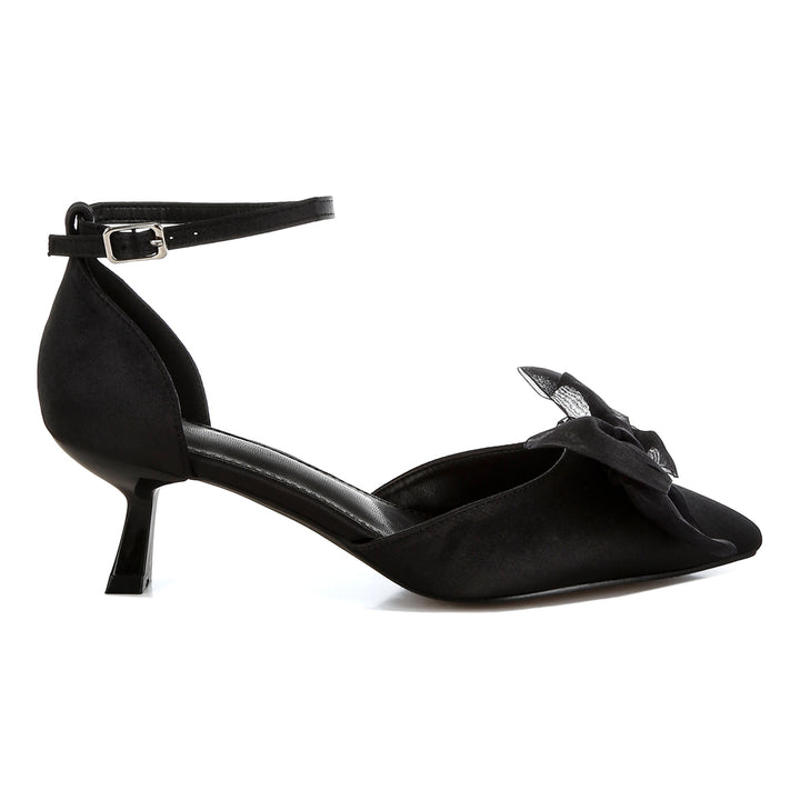 bow detail satin sandals#color_black