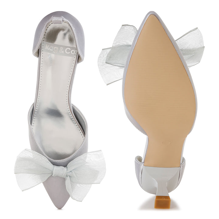 bow detail satin sandals#color_silver