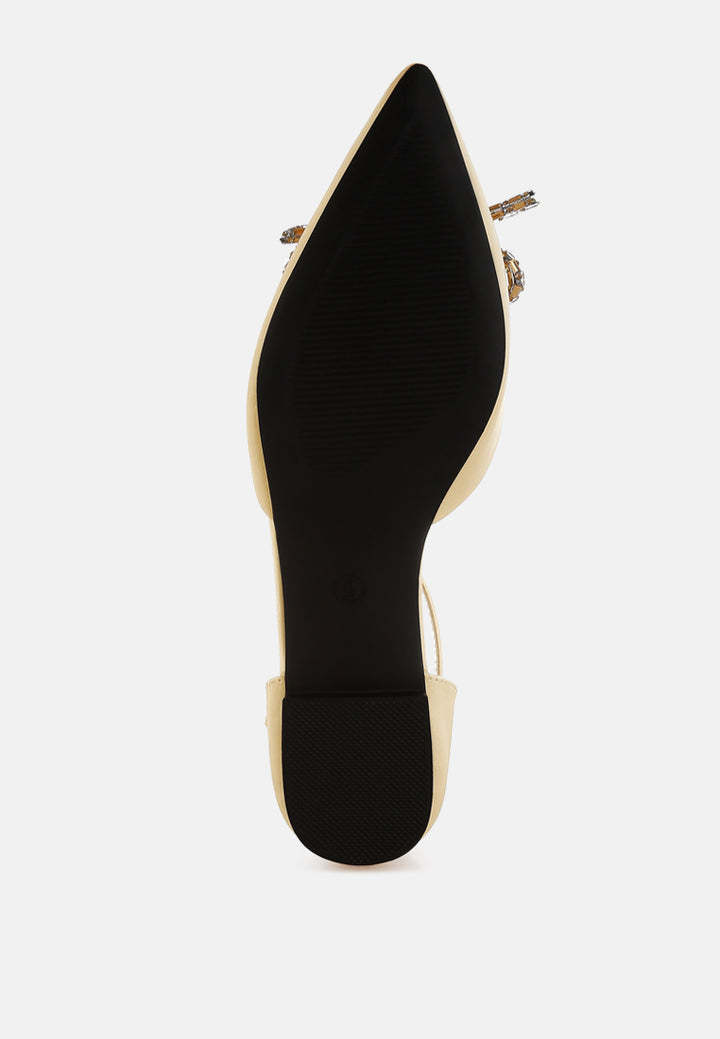 women rhinestone detail bow flat sandals#color_gold