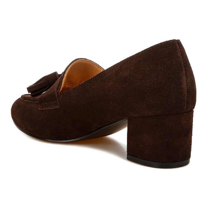 suede tassel loafers#color_brown