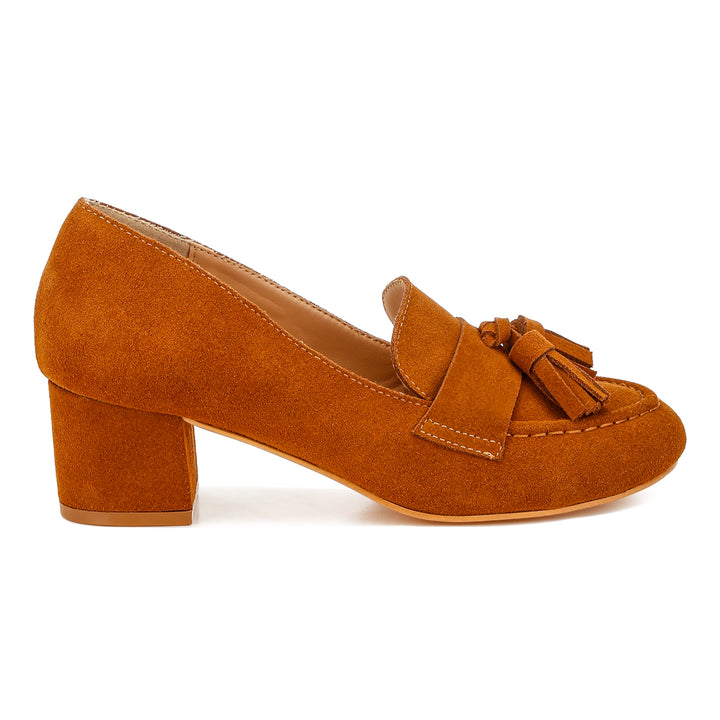 suede tassel loafers#color_tan