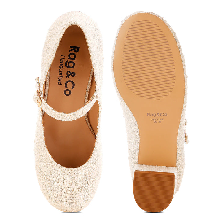 tweed mary jane sandals
#color_white