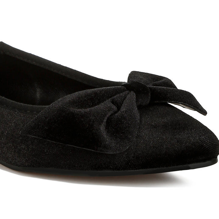 velvet bow detail ballerinas
#color_black