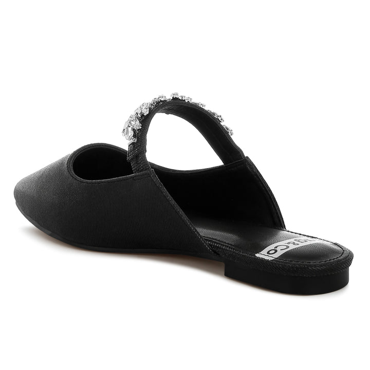 diamante strap glitter mules#color_black