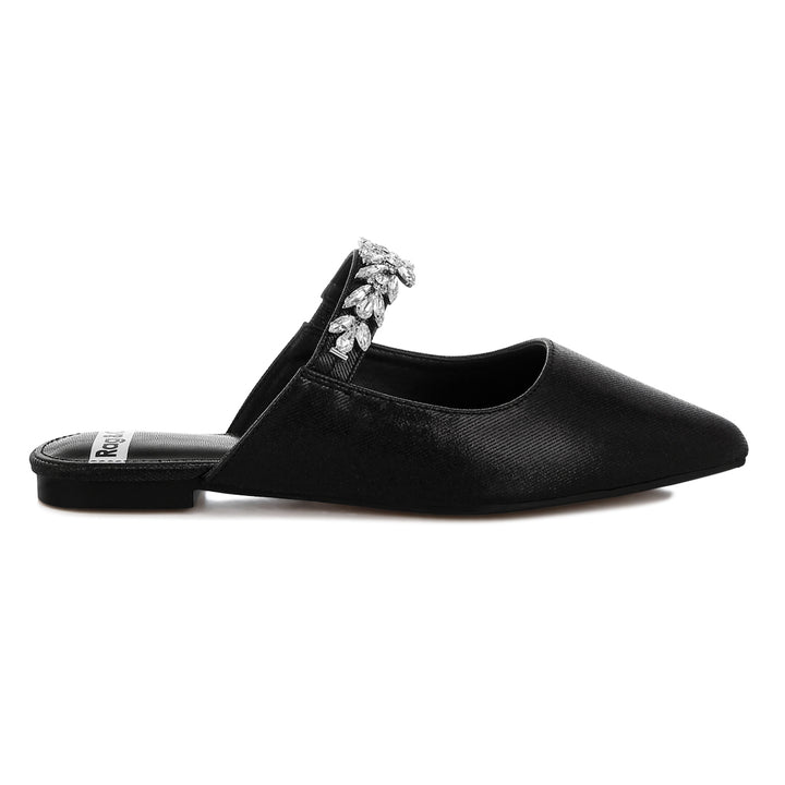 diamante strap glitter mules#color_black