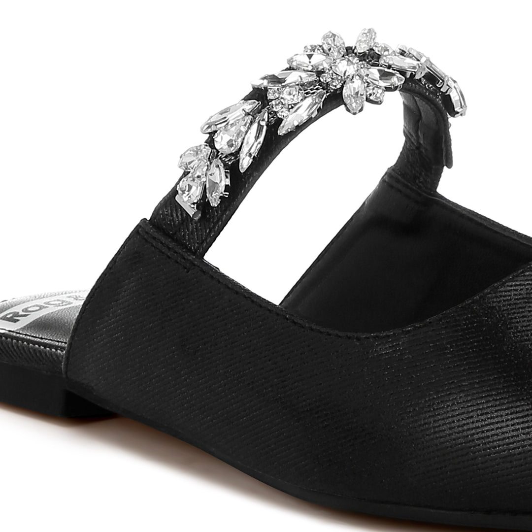 diamante strap glitter mules#color_black