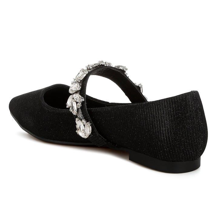 diamante brooch glitter ballerinas#color_black