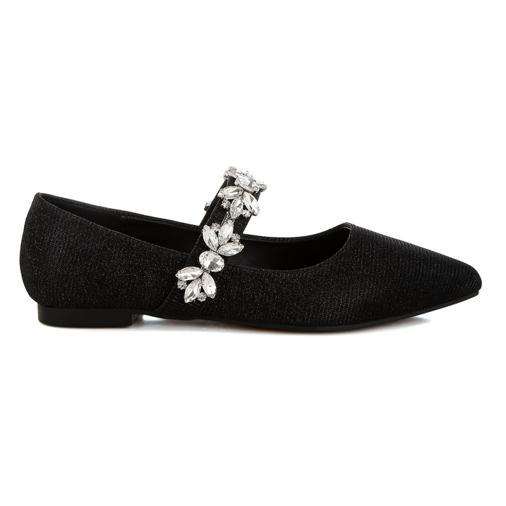 diamante brooch glitter ballerinas#color_black