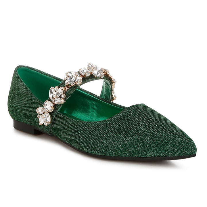 diamante brooch glitter ballerinas#color_green