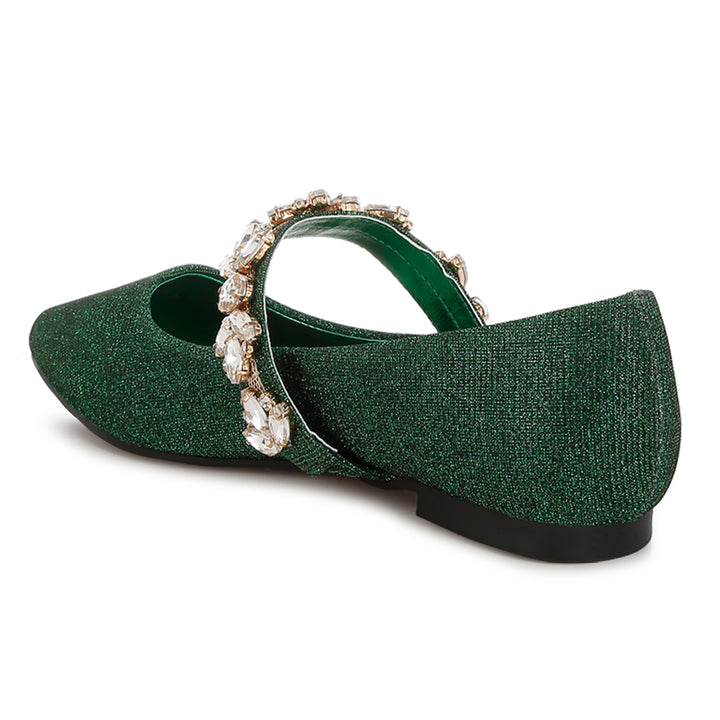 diamante brooch glitter ballerinas#color_green