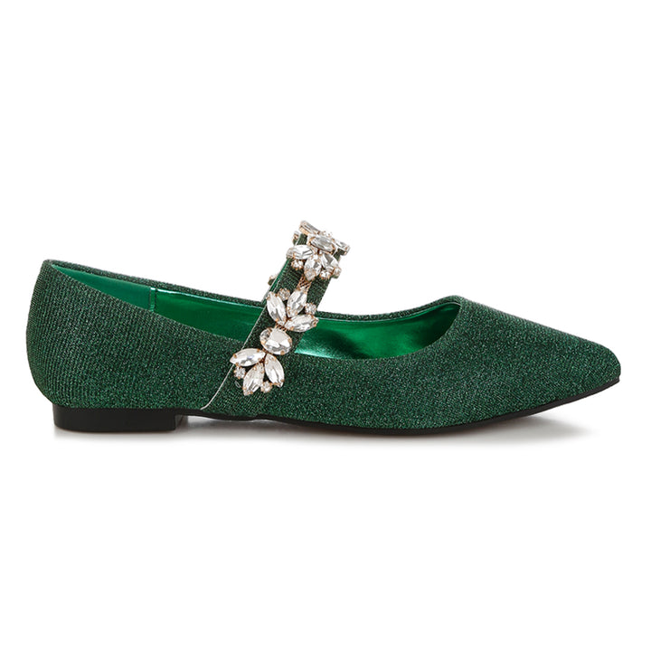 diamante brooch glitter ballerinas#color_green