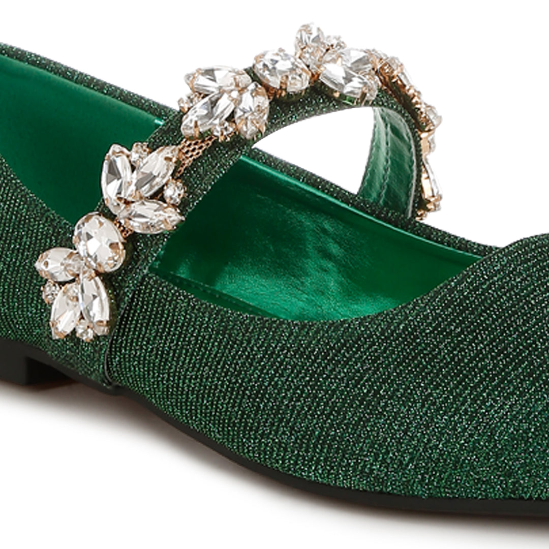 diamante brooch glitter ballerinas#color_green