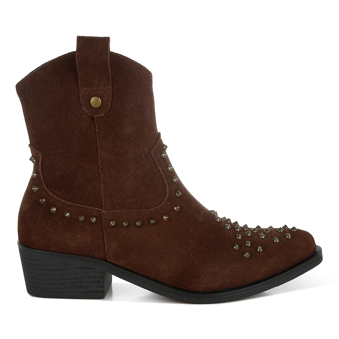 embellished studs cowboy boots#color_brown