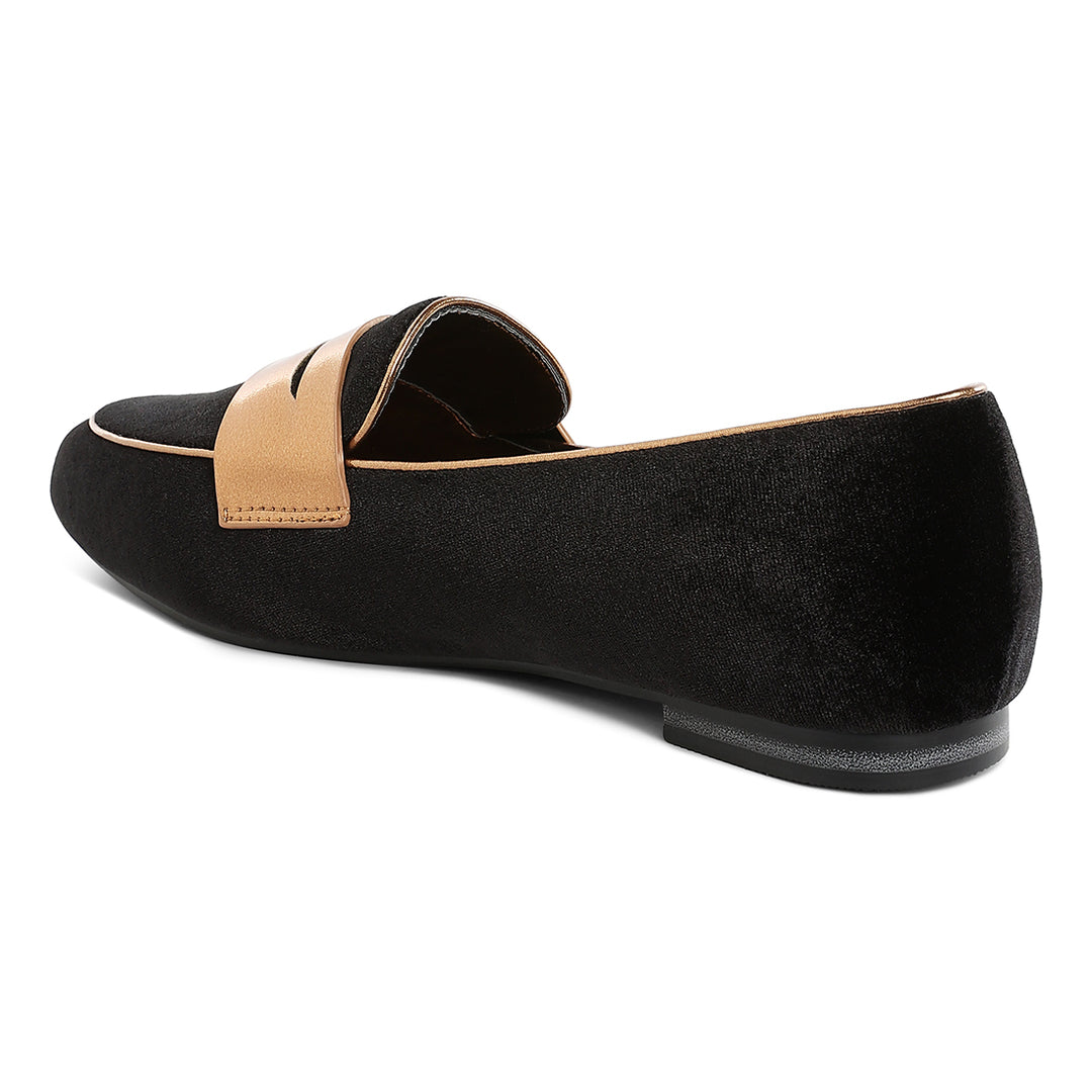 penny strap velvet loafers#color_black