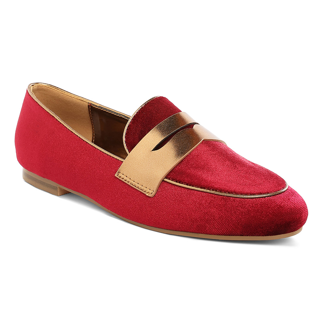 penny strap velvet loafers#color_burgundy