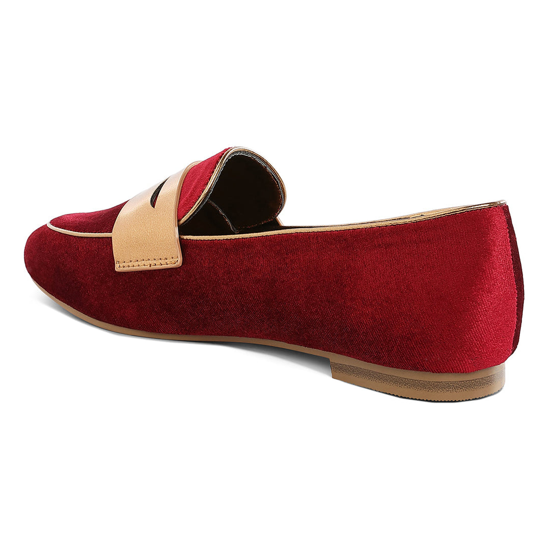 penny strap velvet loafers#color_burgundy