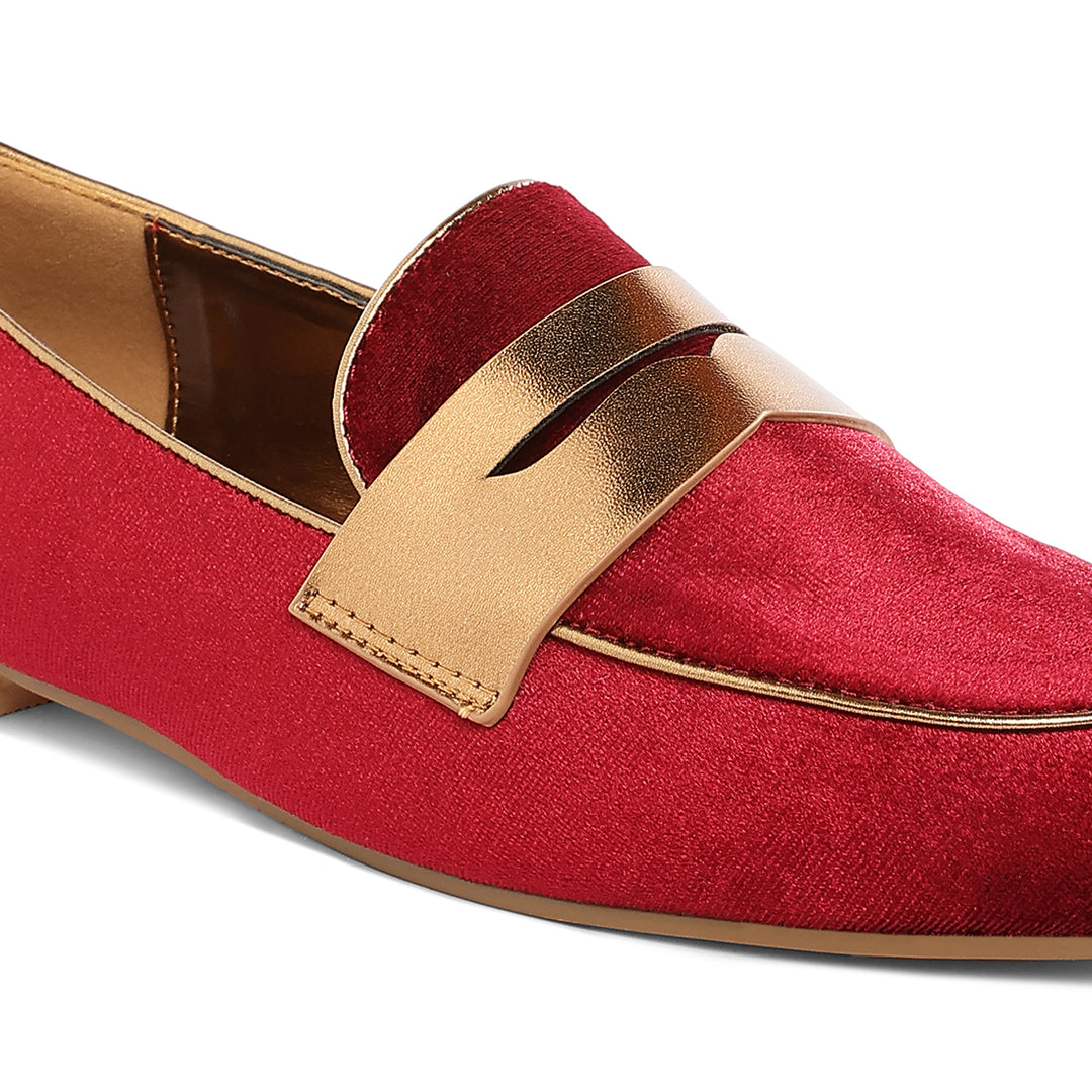 penny strap velvet loafers#color_burgundy