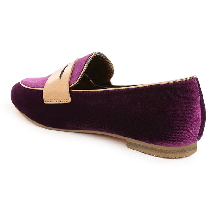 penny strap velvet loafers#color_purple