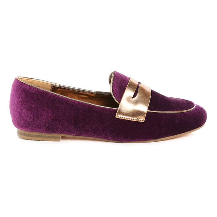 penny strap velvet loafers#color_purple