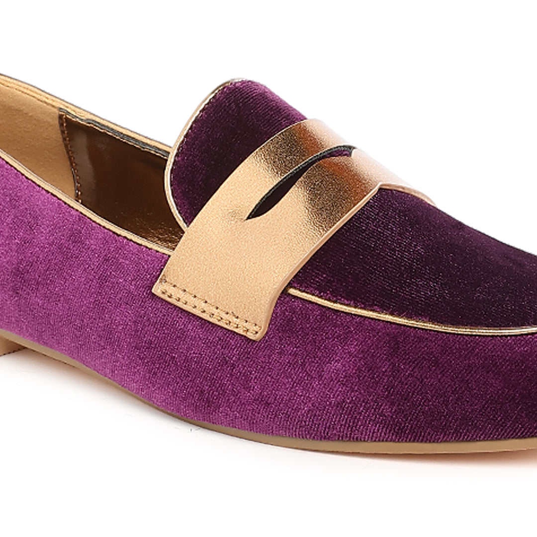 penny strap velvet loafers#color_purple