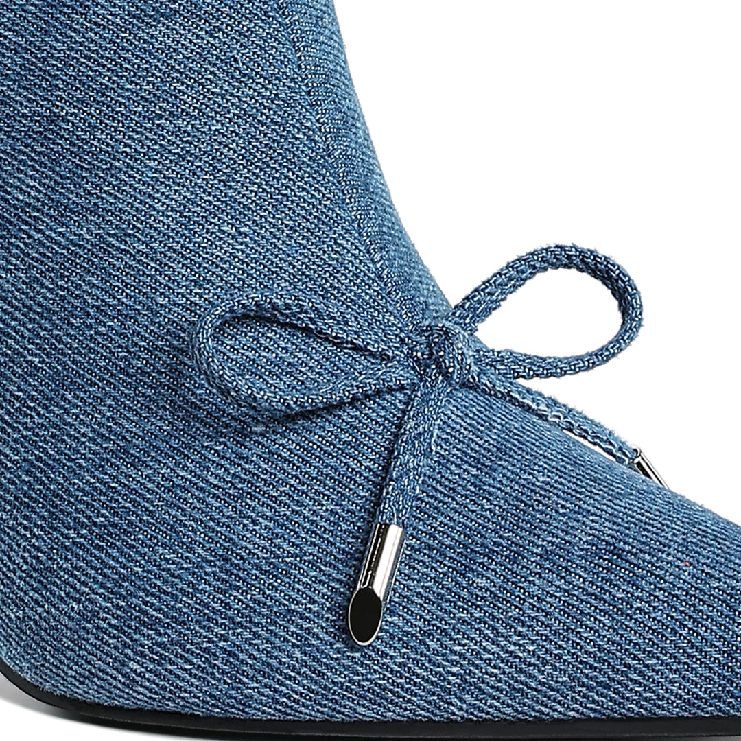 bow detail denim ankle boots#color_denim