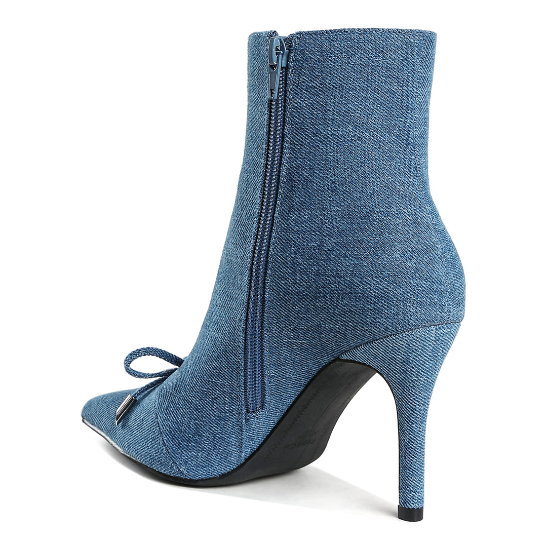 bow detail denim ankle boots#color_denim