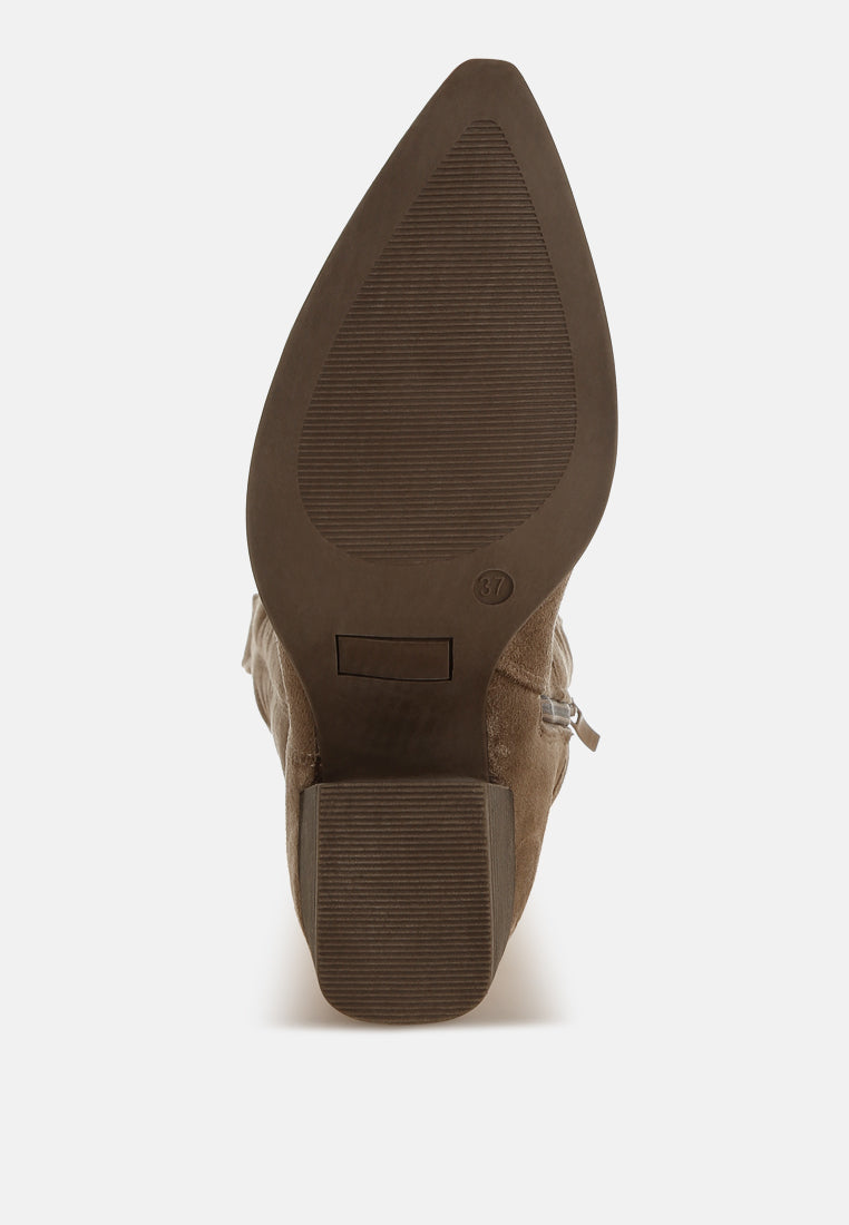 Microfiber Long Cowboy Boots