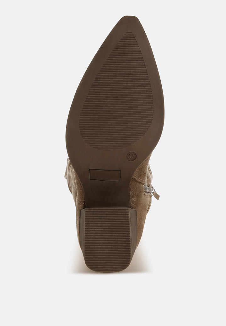 Microfiber Long Cowboy Boots