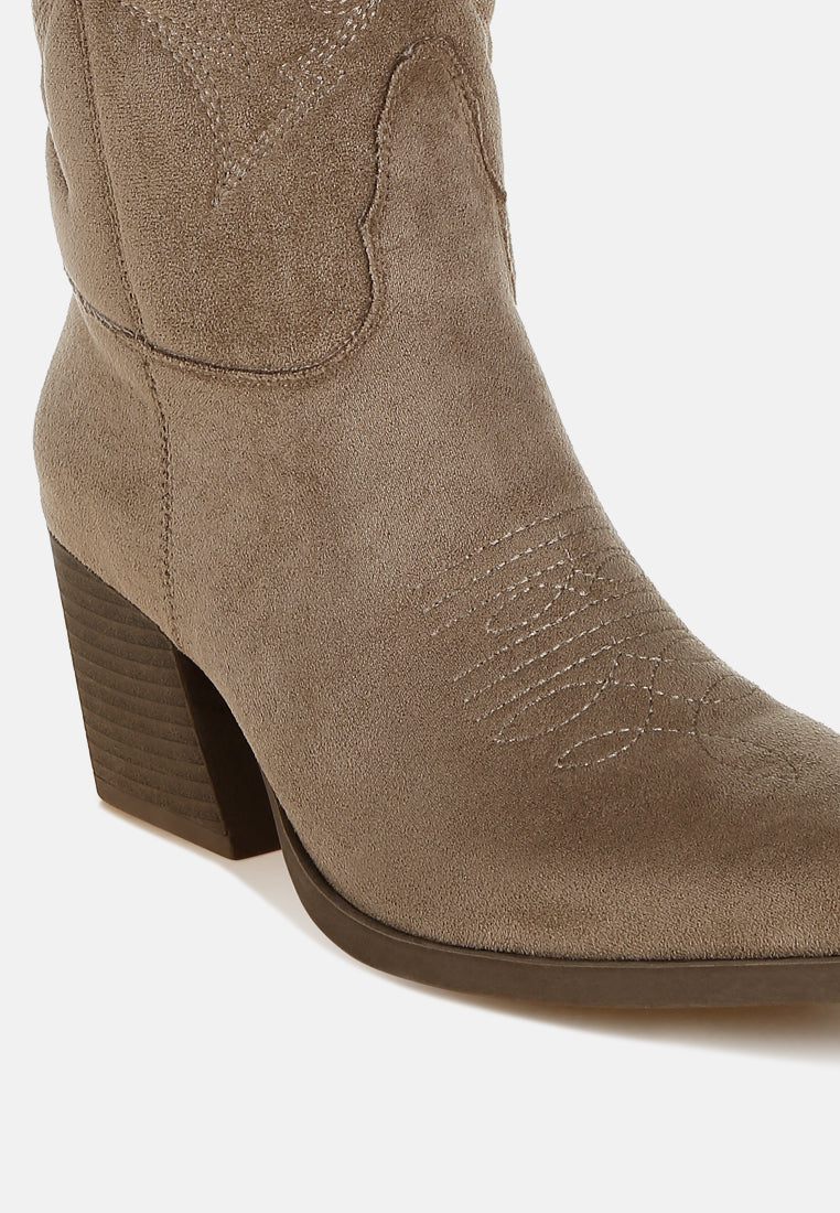 Microfiber Long Cowboy Boots