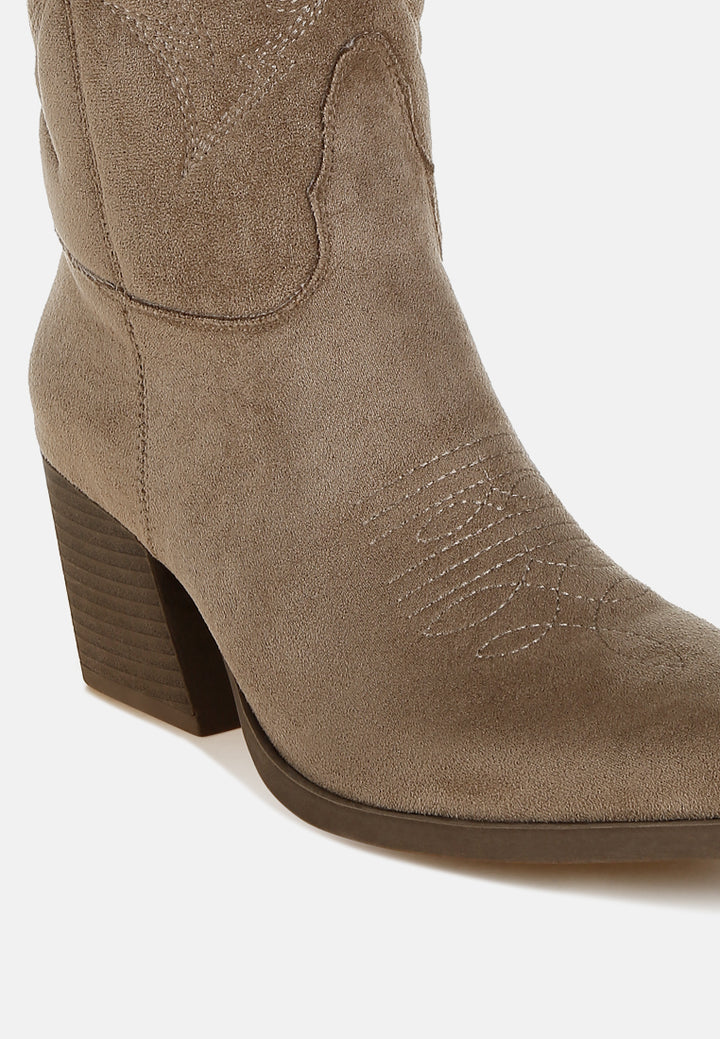 Microfiber Long Cowboy Boots