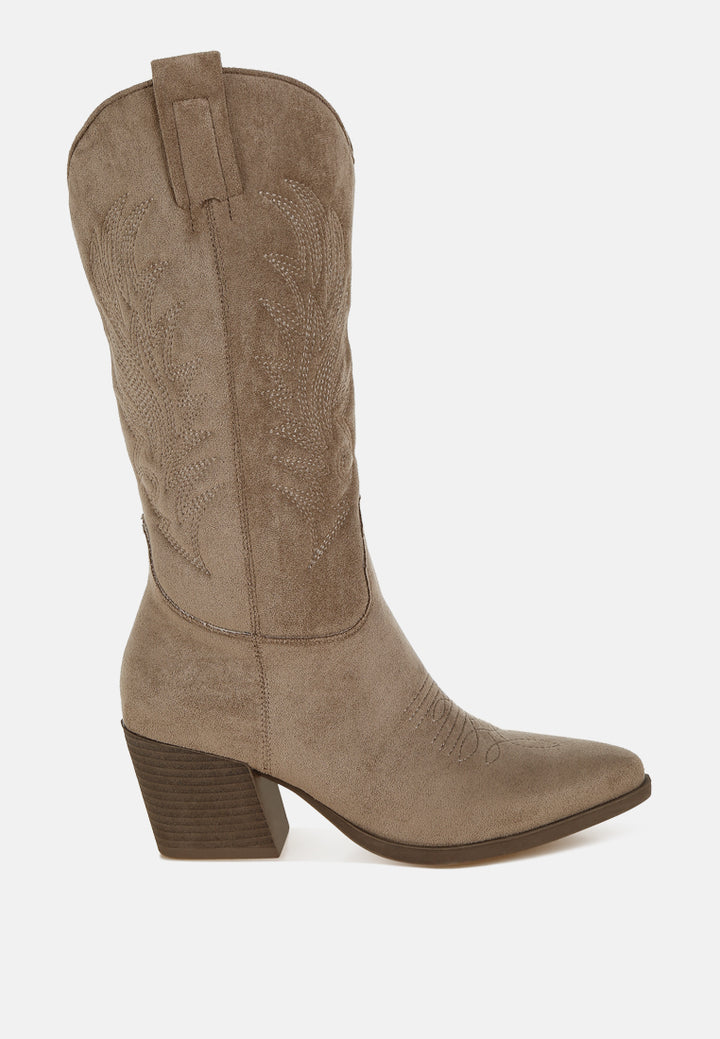 Microfiber Long Cowboy Boots