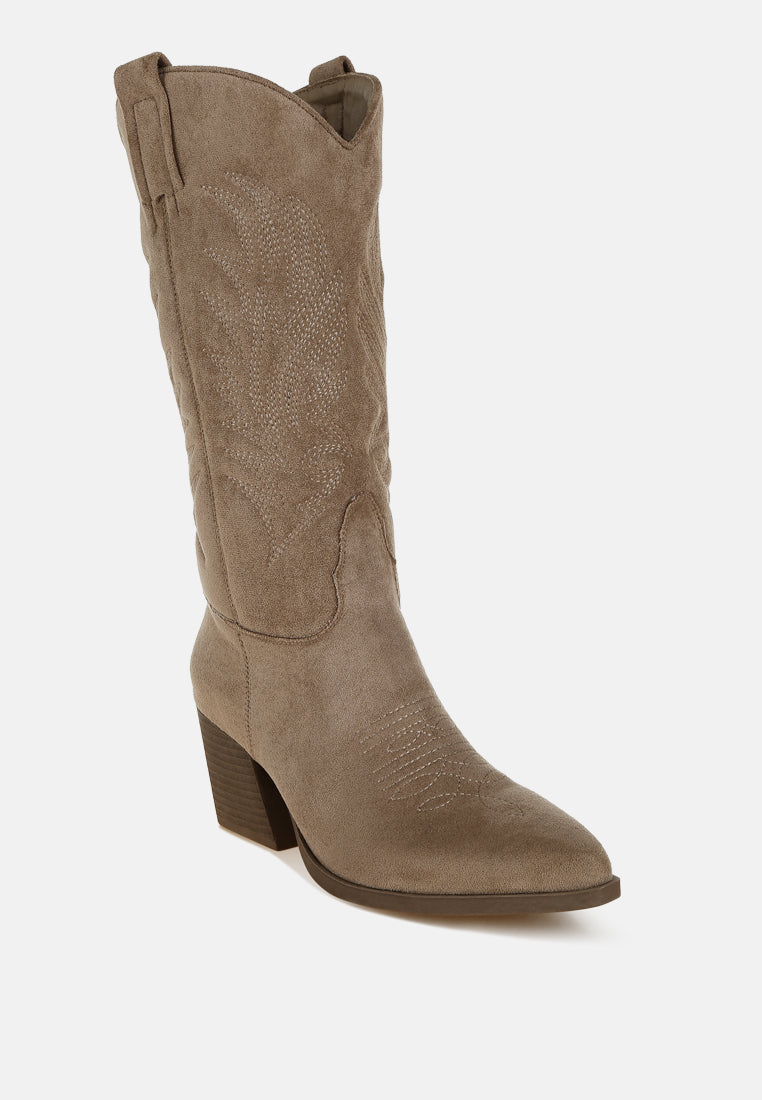 Microfiber Long Cowboy Boots