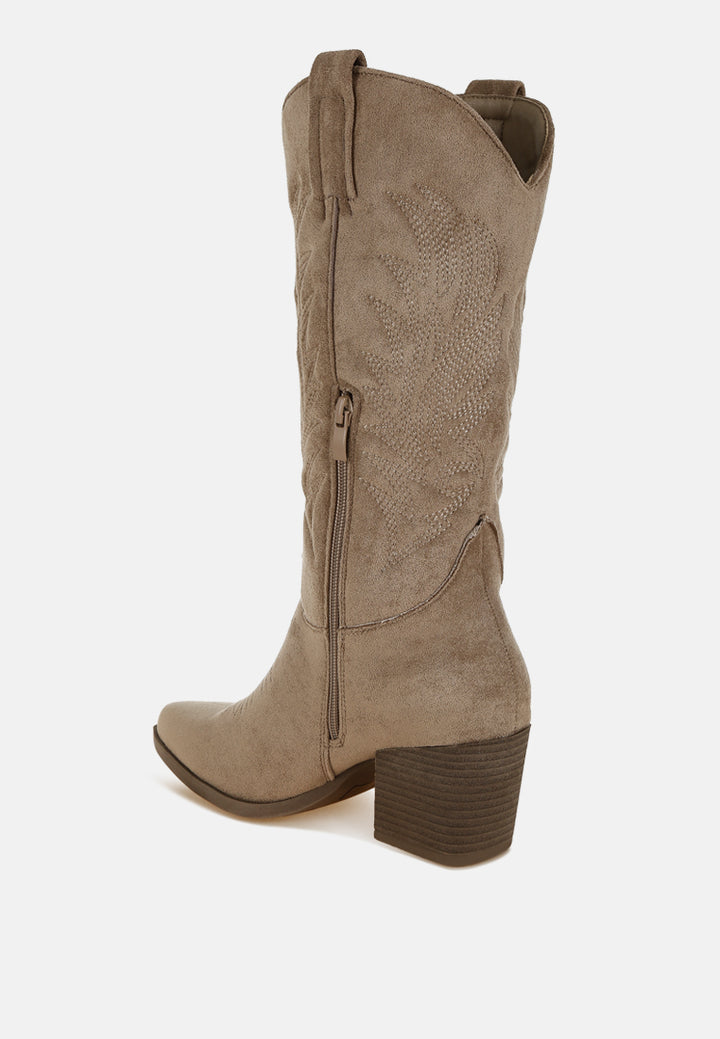Microfiber Long Cowboy Boots