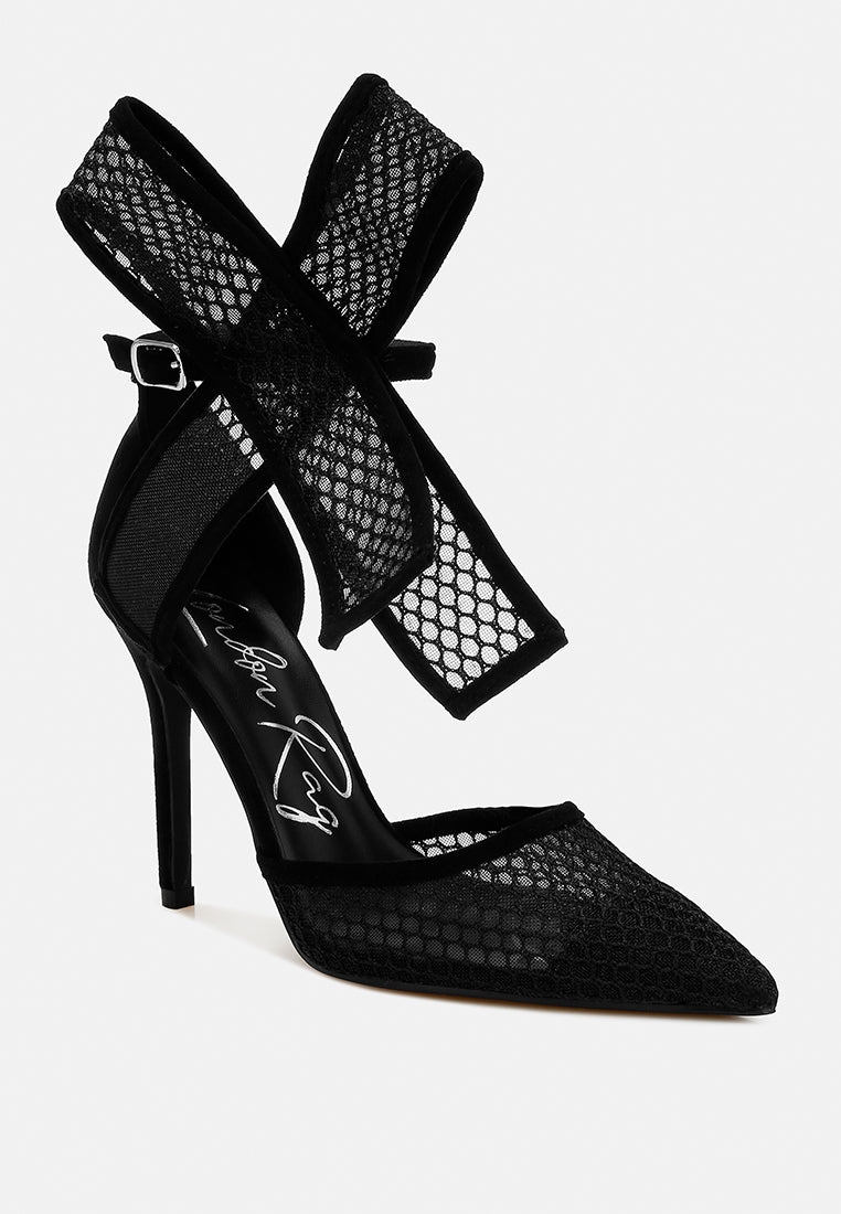 women big bow detail stiletto sandals#color_black