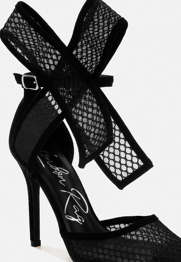 women big bow detail stiletto sandals#color_black