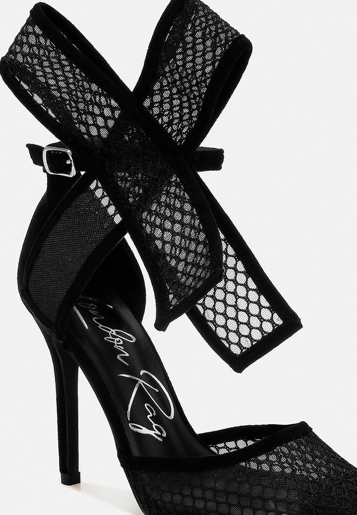 women big bow detail stiletto sandals#color_black