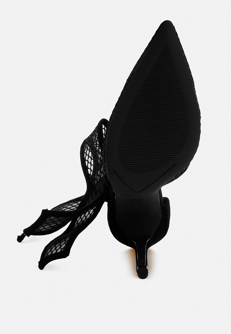 women big bow detail stiletto sandals#color_black