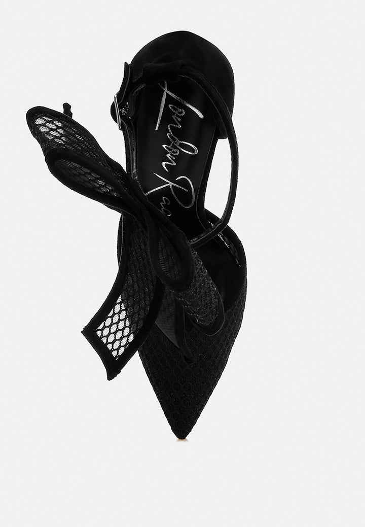 women big bow detail stiletto sandals#color_black