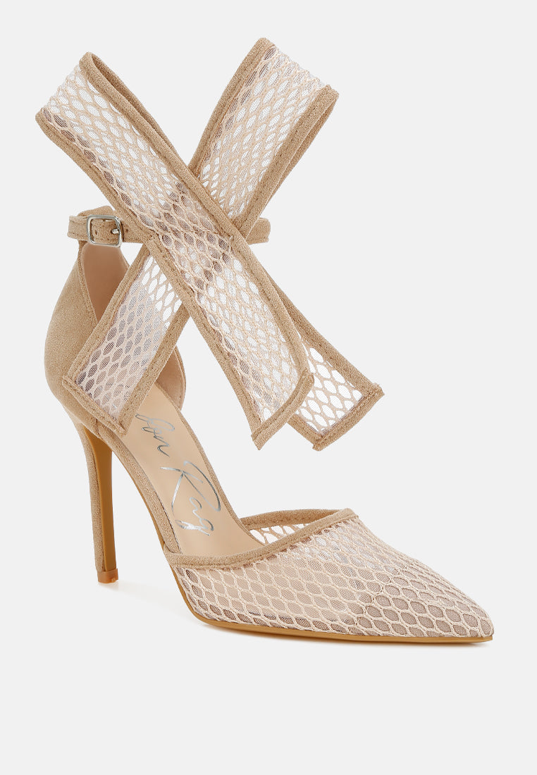 women big bow detail stiletto sandals#color_beige