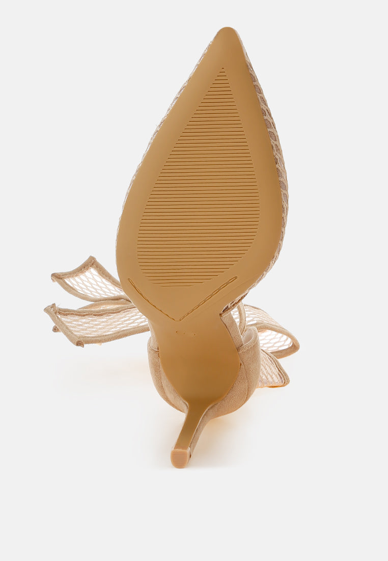 women big bow detail stiletto sandals#color_beige