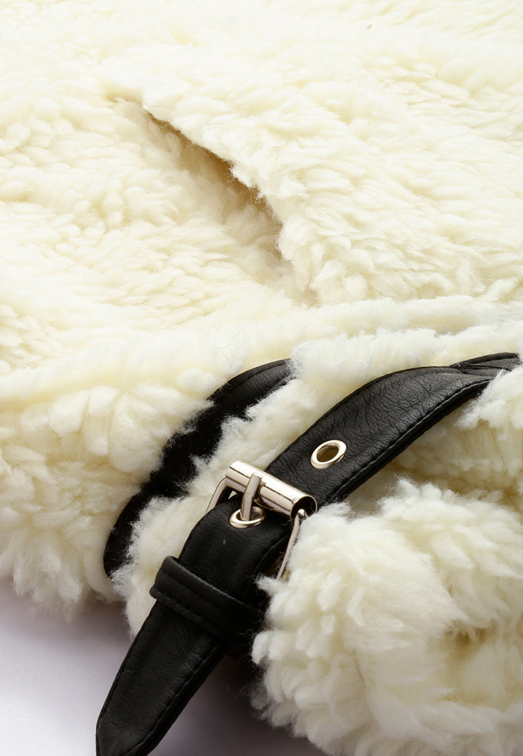 Women Faux Shearling Aviator Jacket