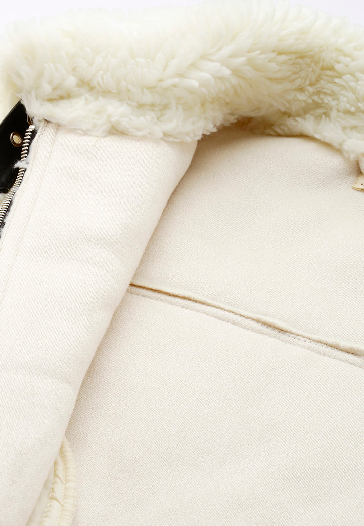 Women Faux Shearling Aviator Jacket