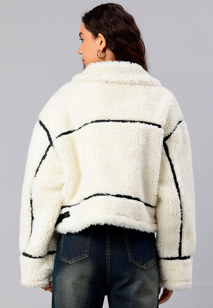 Women Faux Shearling Aviator Jacket
