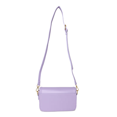 classic gold buckle sling bag#color_purple