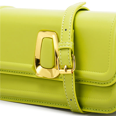 classic gold buckle sling bag#color_green