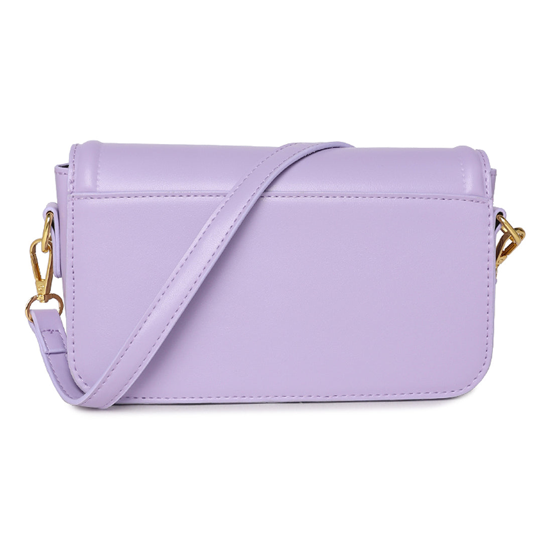 classic gold buckle sling bag#color_purple